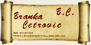 Branka Četrović vizit kartica